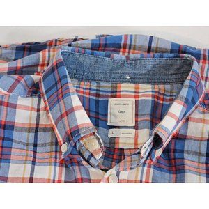 Gap Men's Short Sleeve Madras Plaid Shirt - Size L